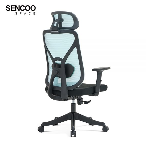 blue ergonomic office chair