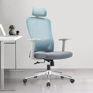 blue mesh office chair