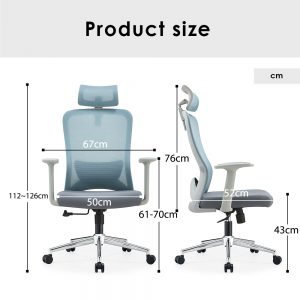 blue mesh office chair