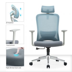 blue mesh office chair