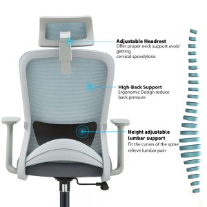 blue mesh office chair