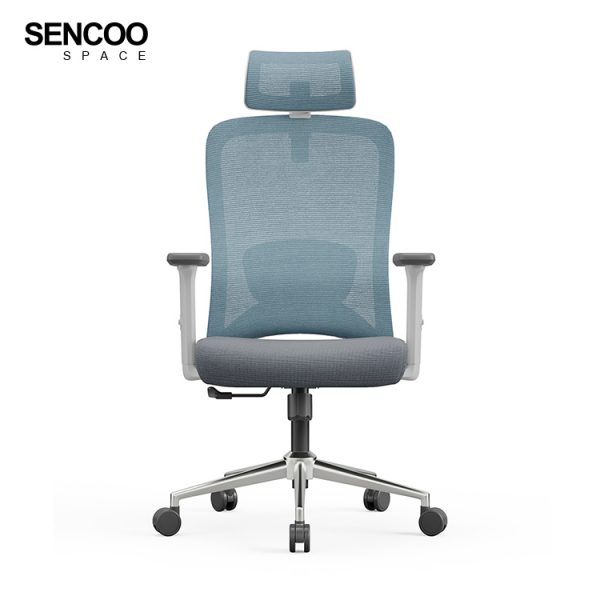 blue mesh office chair