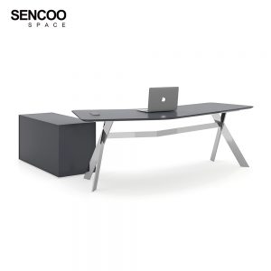 black contemporary office desk