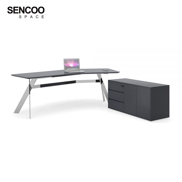 black contemporary office desk